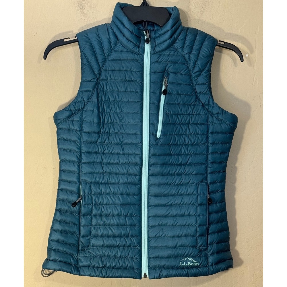 L.L.Bean Puffer Vest Women XXS Reg Teal DownTek Ultralight Pertex Quantum Stow